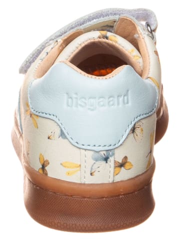 bisgaard Leder-Sneakers in Beige/ Hellblau