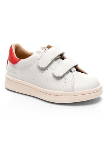 bisgaard Leder-Sneakers in Weiß/ Rot