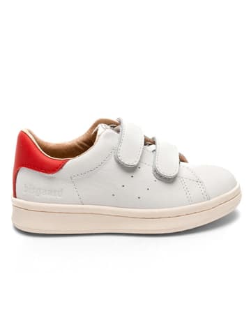 bisgaard Leder-Sneakers in Weiß/ Rot