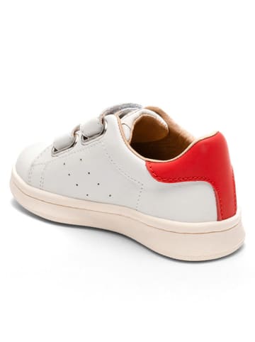 bisgaard Leder-Sneakers in Weiß/ Orange