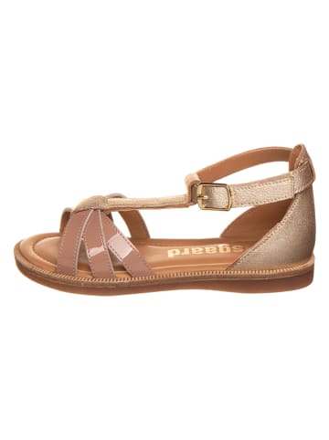 bisgaard Leder-Sandalen in Gold/ Hellbraun