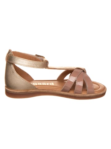 bisgaard Leder-Sandalen in Gold/ Hellbraun