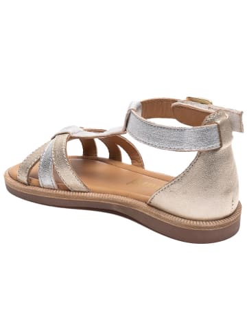 bisgaard Leder-Sandalen in Silber/ Gold