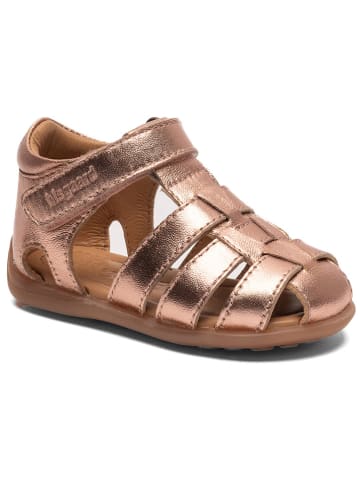 bisgaard Leder-Halbsandalen in Rosa/ Gold