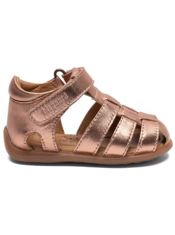 bisgaard Leder-Sandalen in Rosa/ Gold