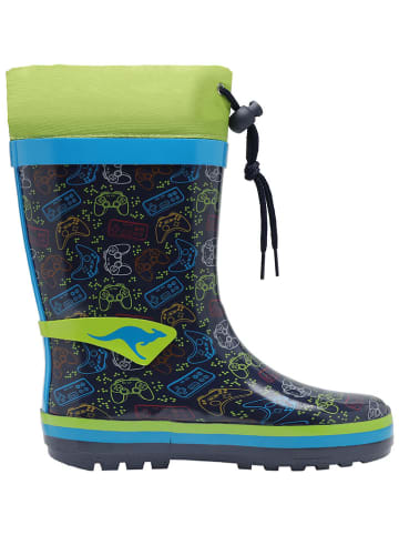Kangaroos Gummistiefel "K-Summerrain" in Dunkelblau/ Grün