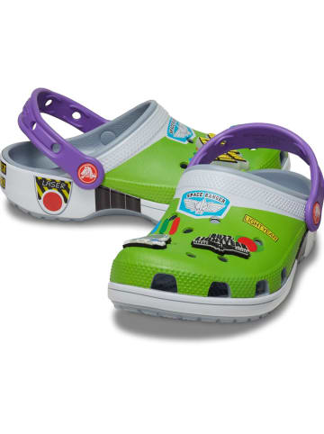Crocs Chodaki "Toy Story Buzz Classic" w kolorze szaro-fioletowo-zielonym