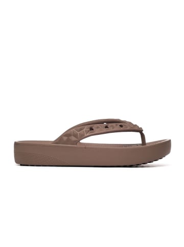 Crocs Zehentrenner "Platform Geometrc" in Hellbraun