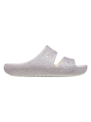 Crocs Pantoletten "Classic Glitter" in Creme/ Bunt