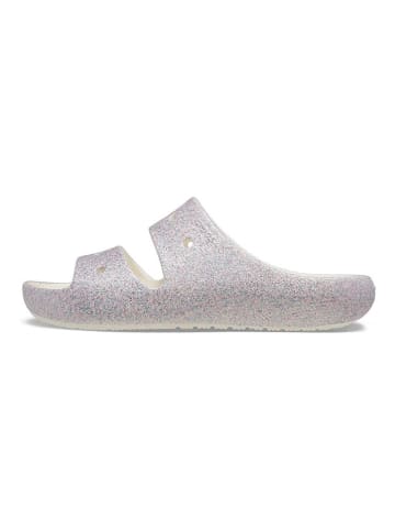 Crocs Pantoletten "Classic Glitter" in Creme/ Bunt