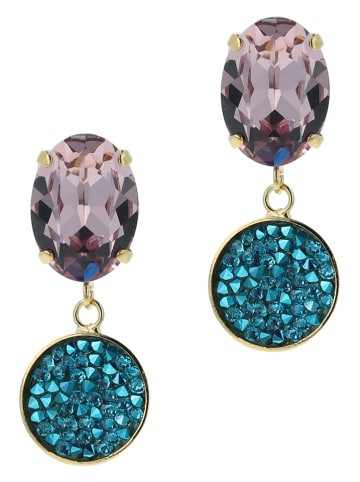 Otazu Vergulde oorstekers met Swarovski-kristallen