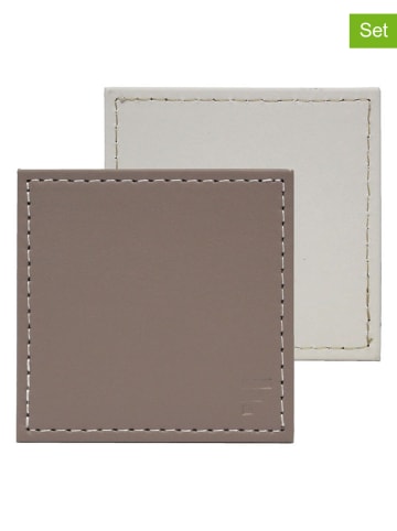 FREEFORM 4er-Set: Untersetzer in Creme/ Taupe - (L)10 x (B)10 cm