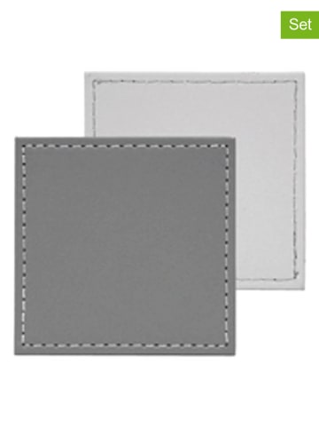 FREEFORM 4er-Set: Untersetzer in Weiß/ Grau - (L)10 x (B)10 cm