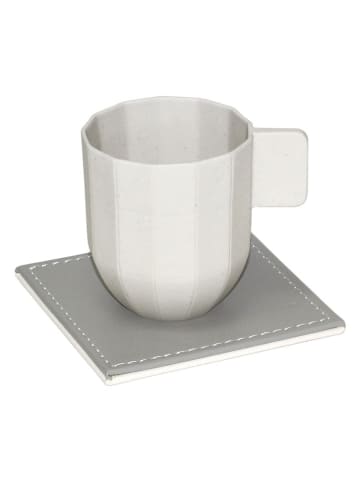 FREEFORM 4er-Set: Untersetzer in Weiß/ Grau - (L)10 x (B)10 cm