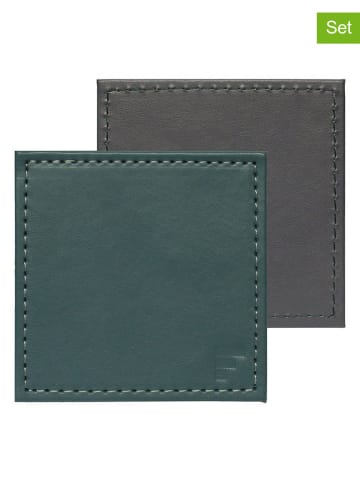 FREEFORM 4er-Set: Untersetzer in Petrol/ Anthrazit - (L)10 x (B)10 cm
