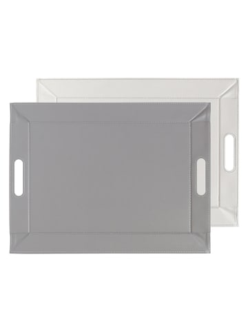 Pebbly Wendetablett in Grau/ Weiß - (L)55 x (B)41 cm