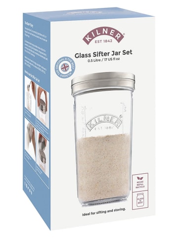 Kilner Siebglas in Silber/ Transparent - 500 ml