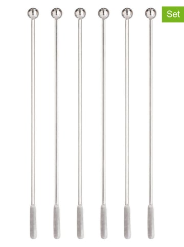 VINERS 6er-Set: Cocktail-Rührstäbchen in Silber - (L)19 cm