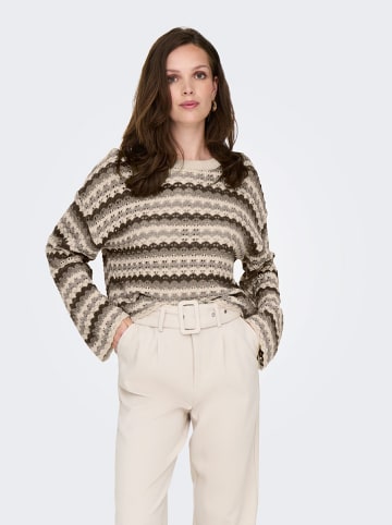 ONLY Sweter w kolorze beżowo-brązowym