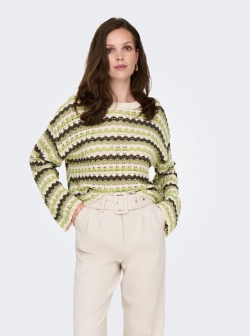 ONLY Sweter w kolorze zielono-beżowym