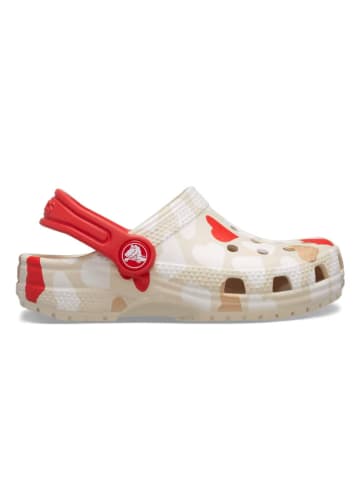 Crocs Chodaki "Classic Heart" w kolorze czerwono-beżowym