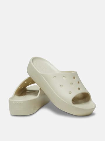 Crocs Klapki "Classic Platform" w kolorze beżowym