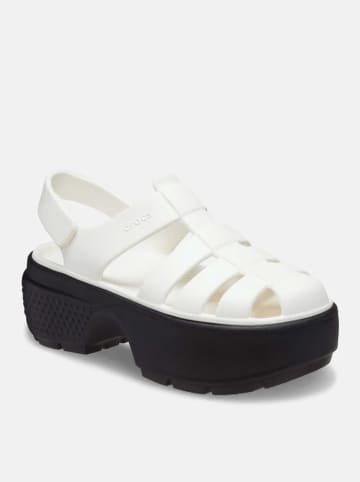 Crocs Halbsandalen "Stomp Fisherman" in Weiß/ Schwarz