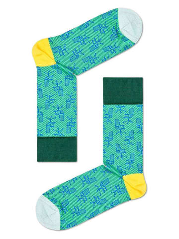 Happy Socks Socken "Dressed Office Chair Crew" in Grün