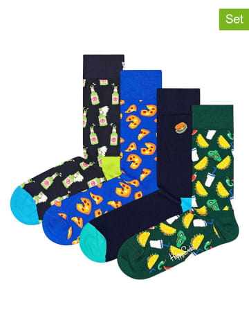 Happy Socks Skarpety (4 pary) "Beer & Pack Junk Food" ze wzorem