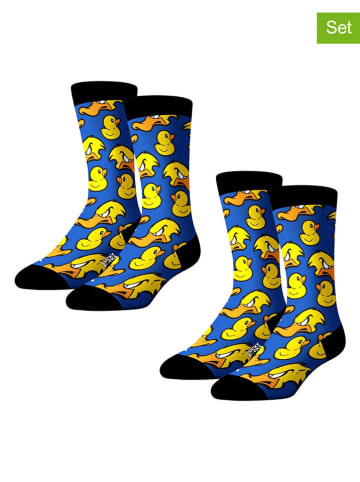 Lucky Socks 2er-Set: Socken in Dunkelblau/ Gelb/ Schwarz