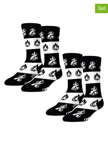 Lucky Socks Skarpety (2 pary) w kolorze czarno-białym