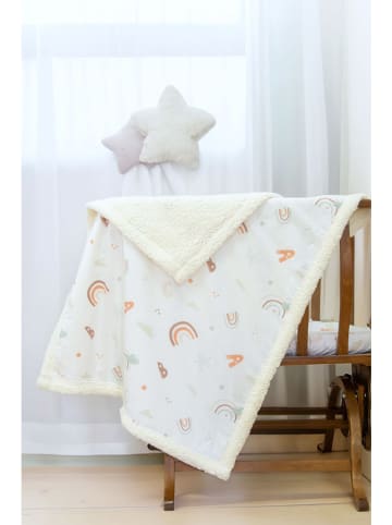 Colourful Cotton Kocyk renforcé "Abc" w kolorze biało-pomarańczowo-brązowym