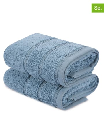 Colourful Cotton 2-delige set: handdoeken "Arella" petrol
