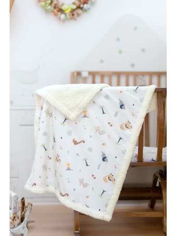 Colourful Cotton Renforcé-Babydecke "Dinozor" in Weiß/ Gelb/ Braun