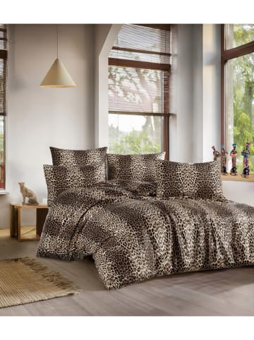 Colourful Cotton Beddengoedset "Leopard" bruin/beige