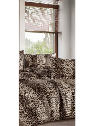 Colourful Cotton Komplet pościeli "Leopard" w kolorze brązowo-beżowym