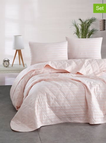 Colourful Cotton 3-delige bedspreiset lichtroze