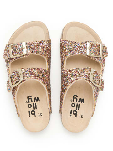 billowy Pantoletten in Gold