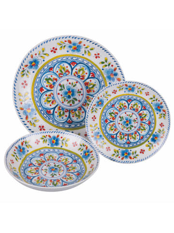 Villa d´Este 18-delig tafelservies "Andalusia" blauw/geel