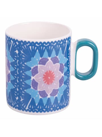 Villa d´Este 2-delige set: mokken blauw/turquoise/oranje - 350 ml