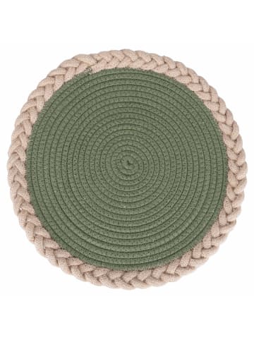 Villa d´Este 3er-Set: Tischsets in Grün/ Beige - Ø 38 cm