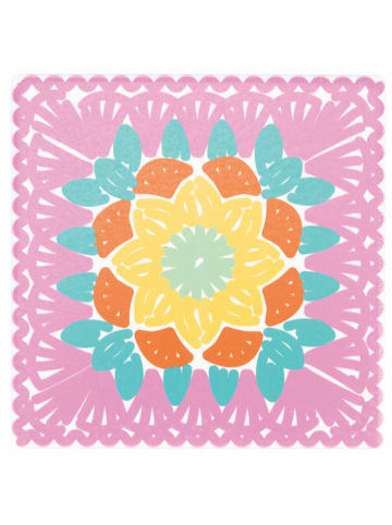 Villa d´Este 6er-Set: Untersetzer "Crochet Square" in Bunt - (L)20 x (B)20 cm