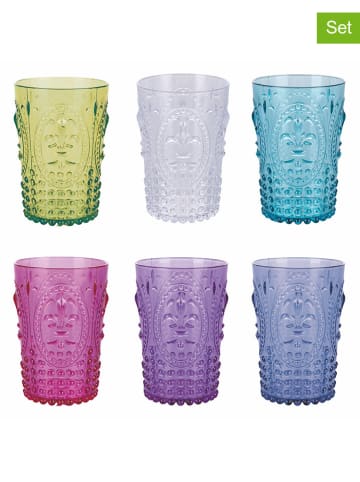 Villa d´Este 6er-Set: Wassergläser "Fashion" in Bunt - 400 ml