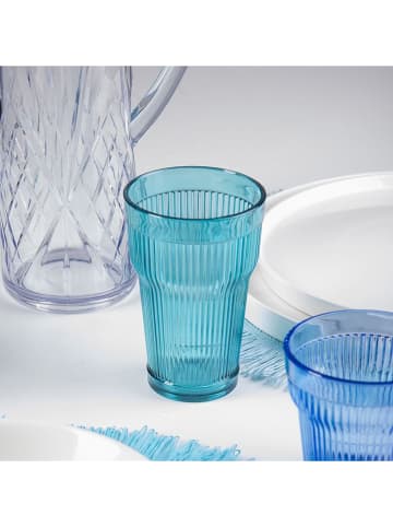 Villa d´Este 6-delige set: glazen "Fashion Ocean" blauw - 300 ml