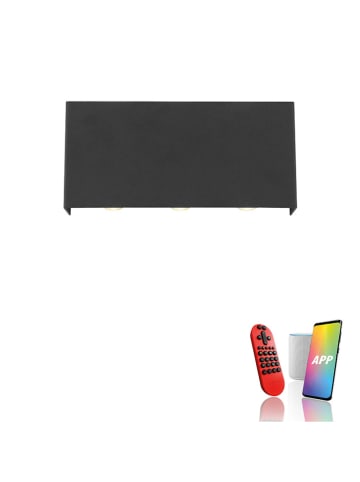 Just Light LED-Wandleuchte "Lola Carla" in Schwarz - (B)17 x (H)8 x (T)4 cm