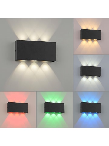 Just Light LED-Wandleuchte "Lola Carla" in Schwarz - (B)17 x (H)8 x (T)4 cm