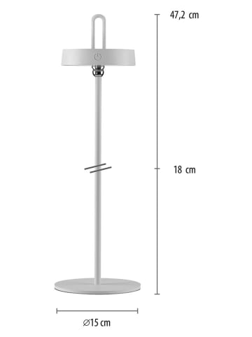 Just Light LED-tafellamp "Amag" wit - (H)47,2 x Ø 15 cm