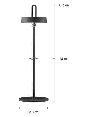 Just Light LED-tafellamp "Amag" zwart - (H)47,2 x Ø 15 cm