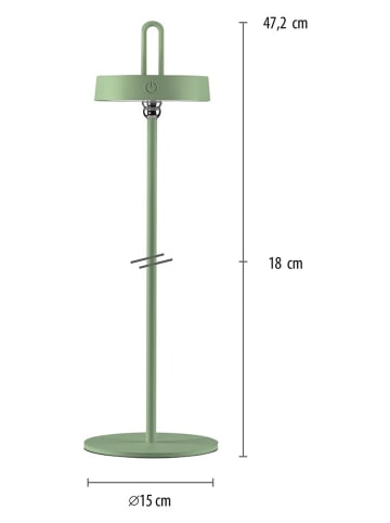 Just Light Lampa stołowa LED "Amag" w kolorze zielonym - wys. 47,2 x Ø 15 cm