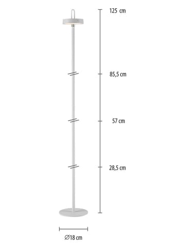Just Light Staande LED-lamp "Amag" wit - (H)125,2 x Ø 18 cm